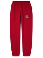 Cherry Los Angeles - Straight-Leg Logo-Embroidered Cotton-Jersey Sweatpants - Red