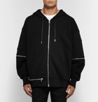 Alexander McQueen - Oversized Zip-Detailed Fleece-Back Cotton-Jersey Zip-Up Hoodie - Men - Black