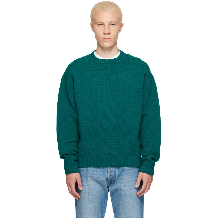 Photo: TOM FORD Green Cashmere Wool Crew Neck Sweater