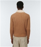 Moncler - Tricot suede, wool, and cashmere cardigan