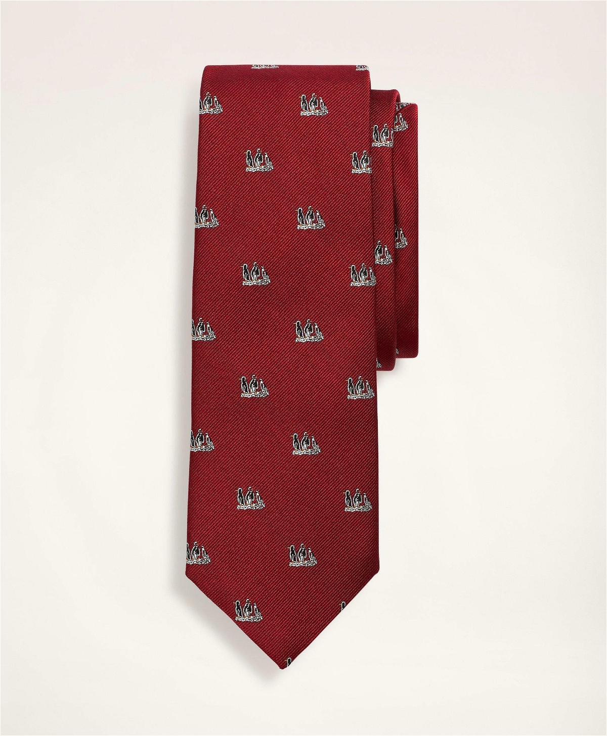 Brooks Brothers Men's Silk Penguin Tie | Dark Red