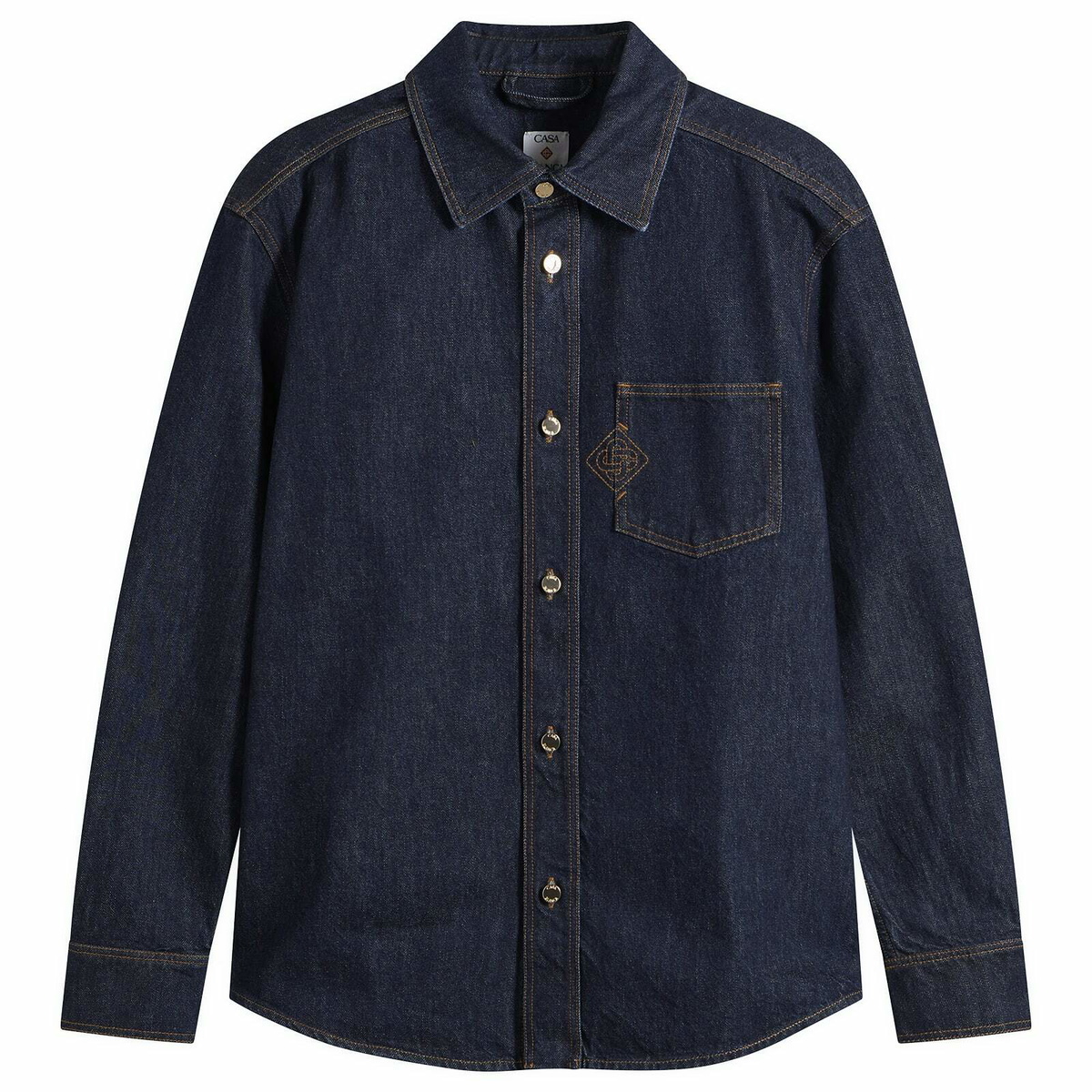 Casablanca Men's Raw Denim Shirt in Indigo