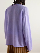The Elder Statesman - Cashmere and Cotton-Blend Sweater - Purple