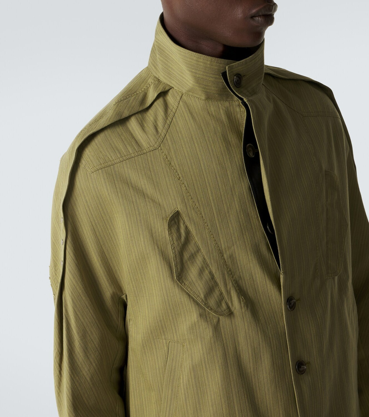 Kiko Kostadinov Egreta stiped cotton-blend jacket