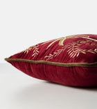 Les-Ottomans Embroidered cotton velvet cushion