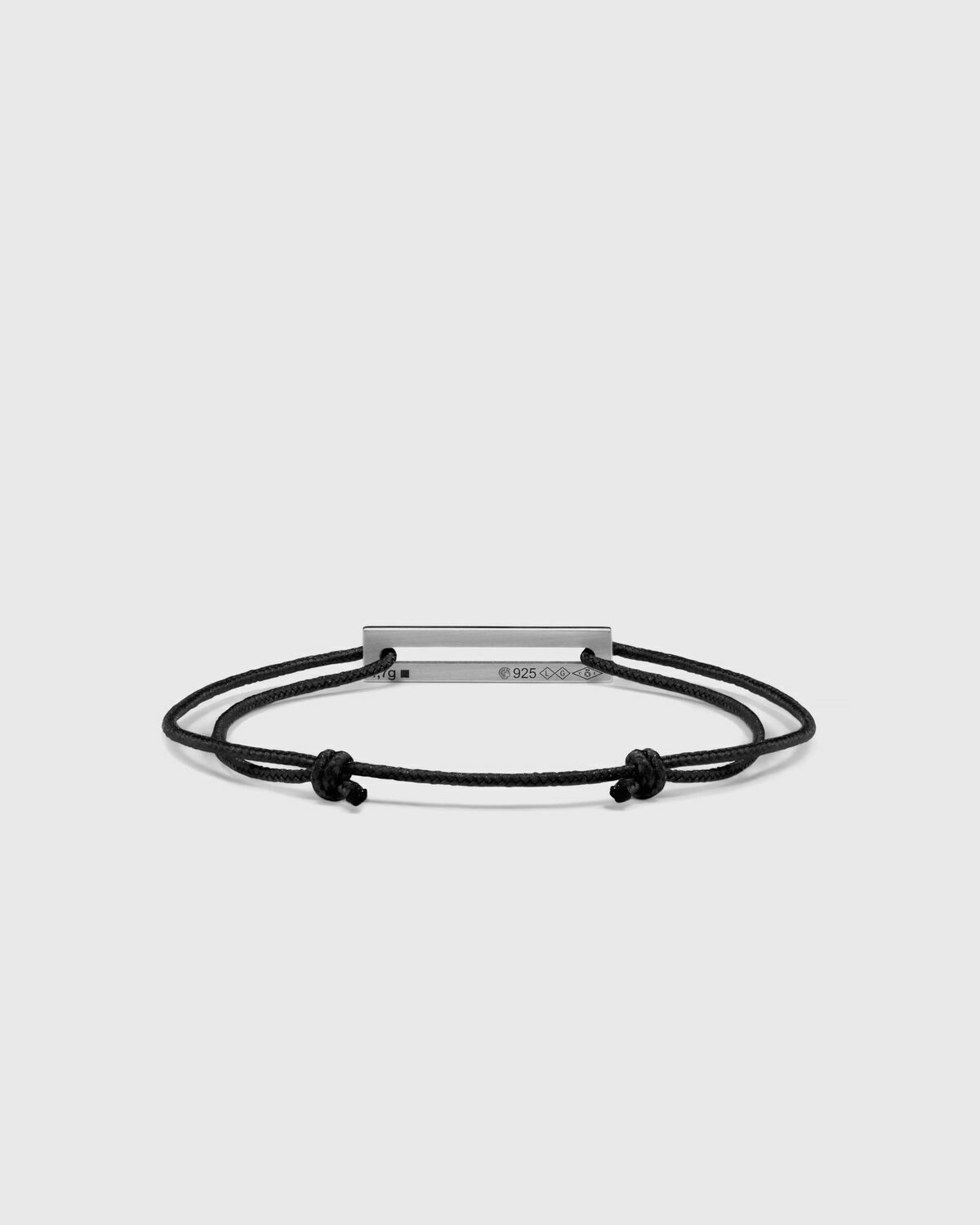 Le gramme 1.7g polished sterling silver Blue lacquered cord bracelet black/blue Mens Jewellery