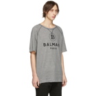 Balmain Black and White Raw Edge T-Shirt