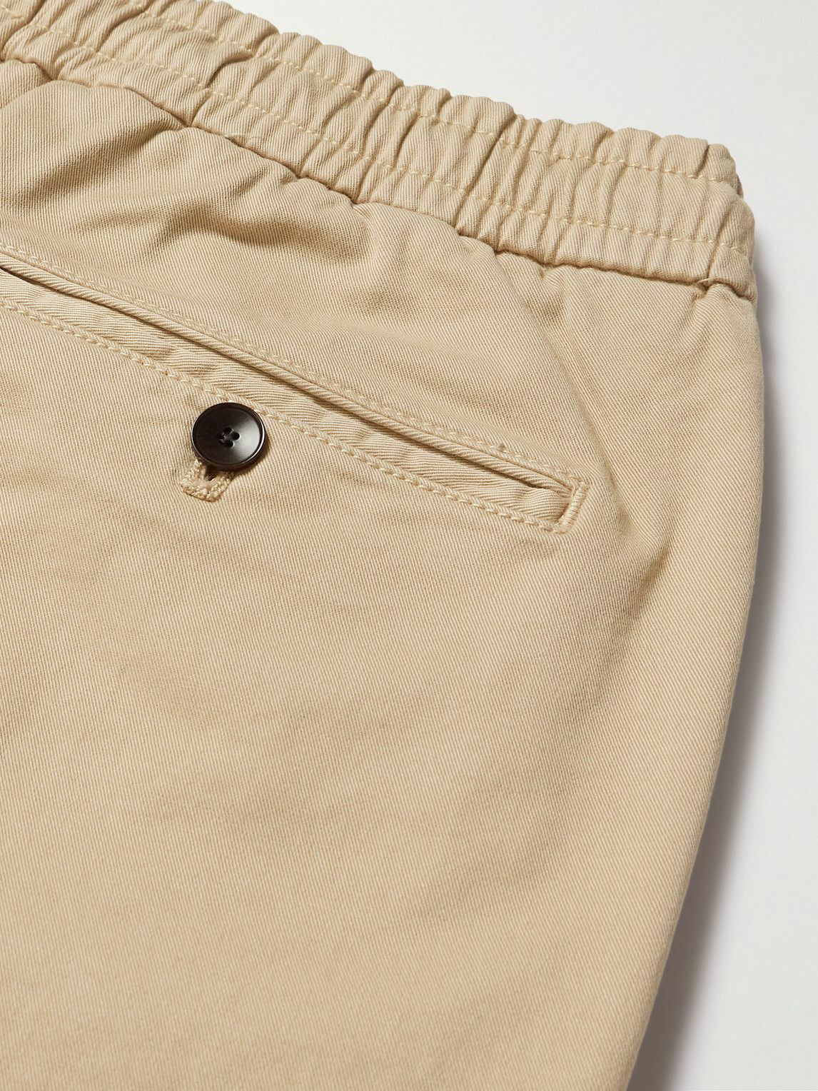 MR P. Cotton and Linen-Blend Twill Drawstring Trousers for Men