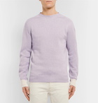 Howlin' - Life In Reverse Two-Tone Wool and Cotton-Blend Sweater - Violet