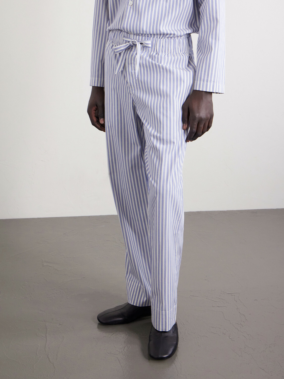 TEKLA - Striped Organic Cotton-Poplin Pyjamas - Gray