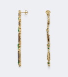 Suzanne Kalan 18kt gold drop earrings with gemstones