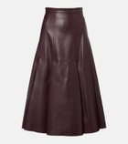 Emilia Wickstead Kensie high-rise leather midi skirt