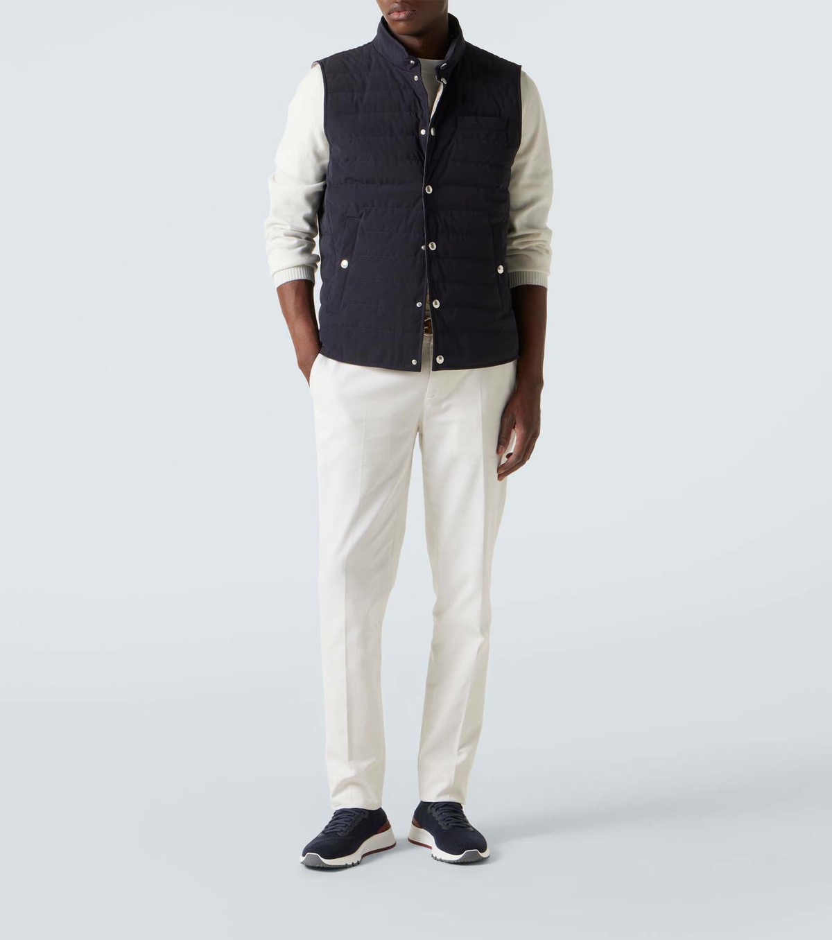アウターその他 BRUNELLO CUCINELLI Techno cotton poplin vest Nero Brunello Cucinelli Technical puffer vest Brunello Cucinelli