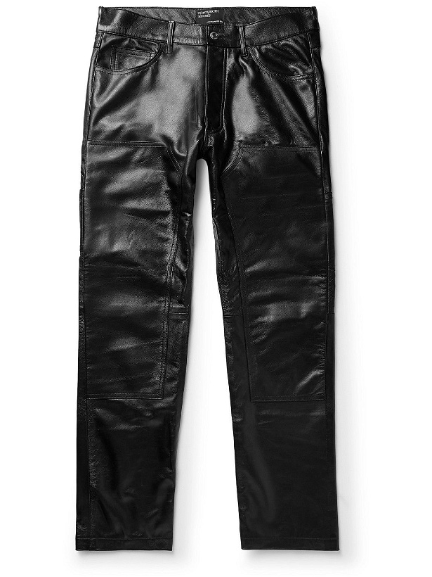 Photo: Enfants Riches Déprimés - Straight-Leg Leather Trousers - Black