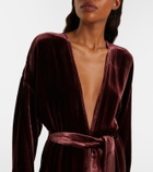 Asceno Belted velvet midi dress