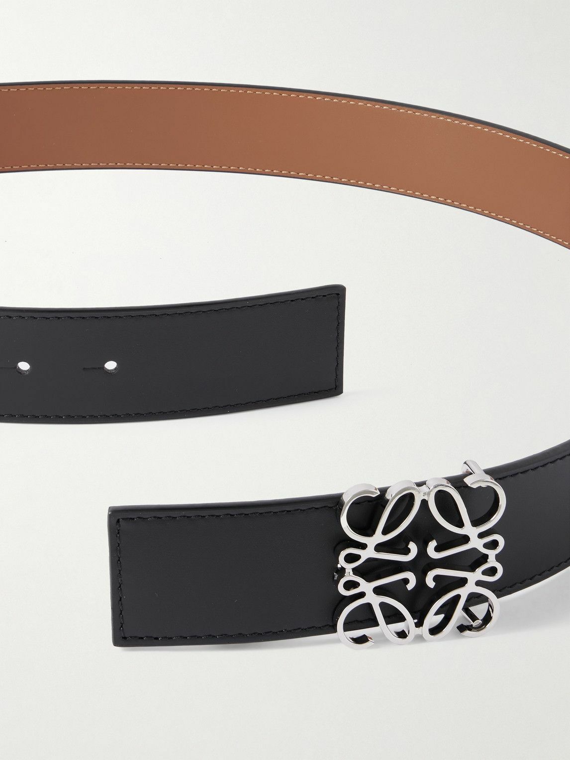 LOEWE - Anagram 3.5cm Reversible Leather Belt - Black