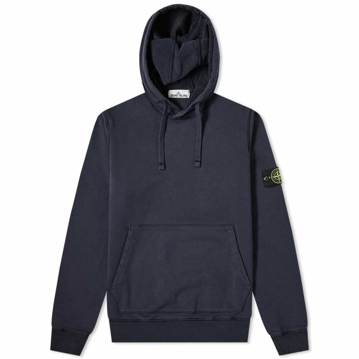 Photo: Stone Island Men's Garment Dyed Popover Hoody in Navy