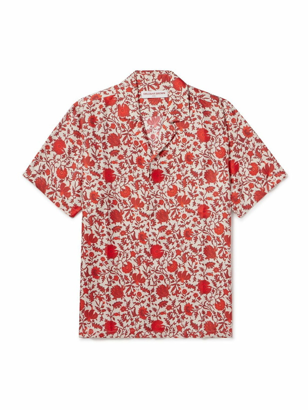 Photo: Orlebar Brown - La DoubleJ Camp-Collar Floral-Print Silk-Satin Shirt - Multi