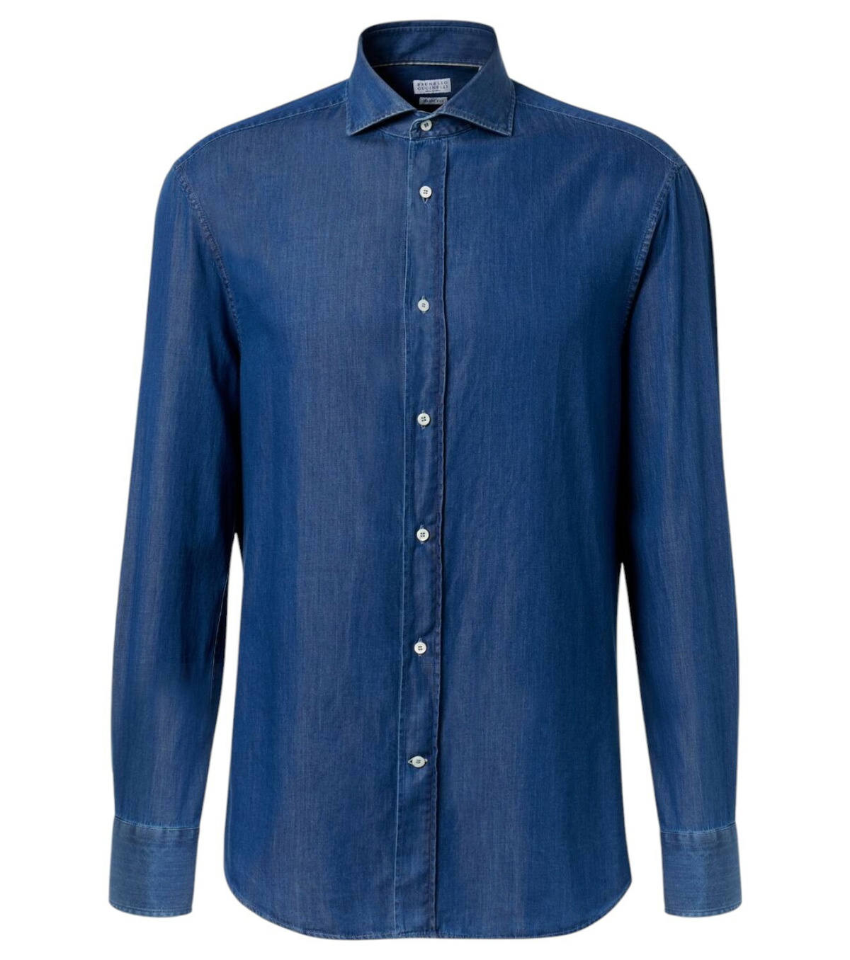 Tシャツ・カットソー BRUNELLO CUCINELLI SS25 CAMICIAA DENIM (MA782MM606 C001) Henley collar T-shirt for Man in White | Brunello Cucinelli