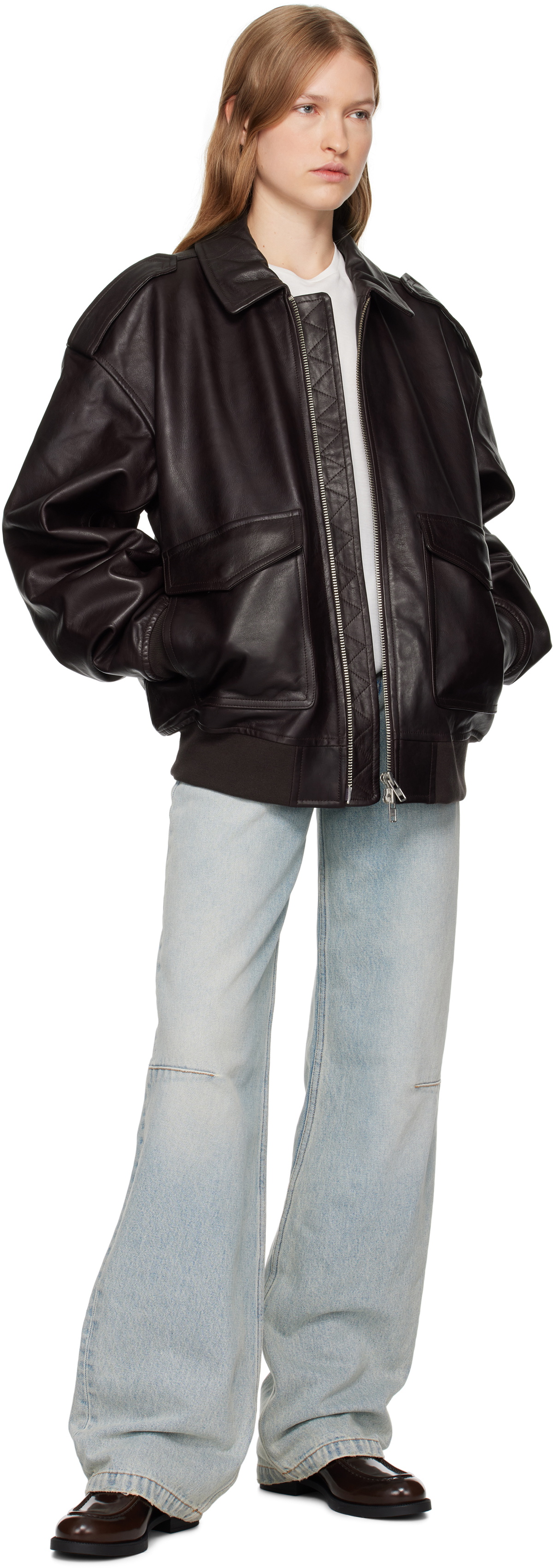 The Frankie Shop Purple Viper Leather Jacket The Frankie Shop