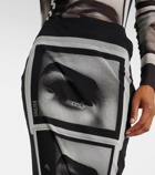 Jean Paul Gaultier Printed mesh maxi skirt