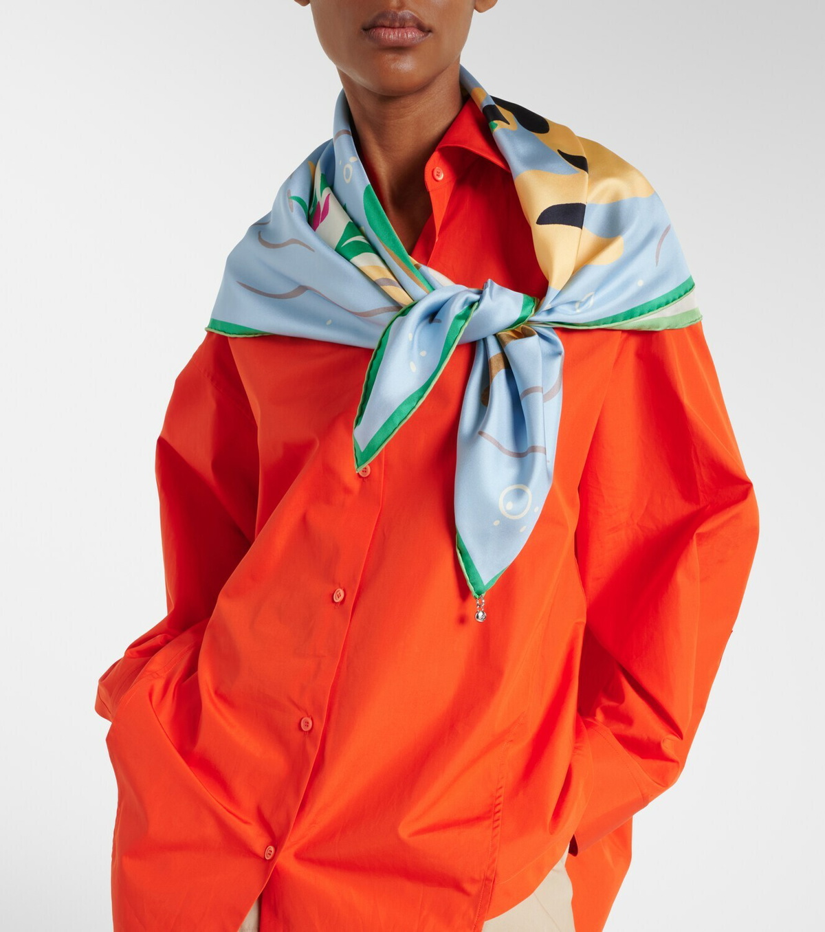 Loewe Printed silk twill scarf