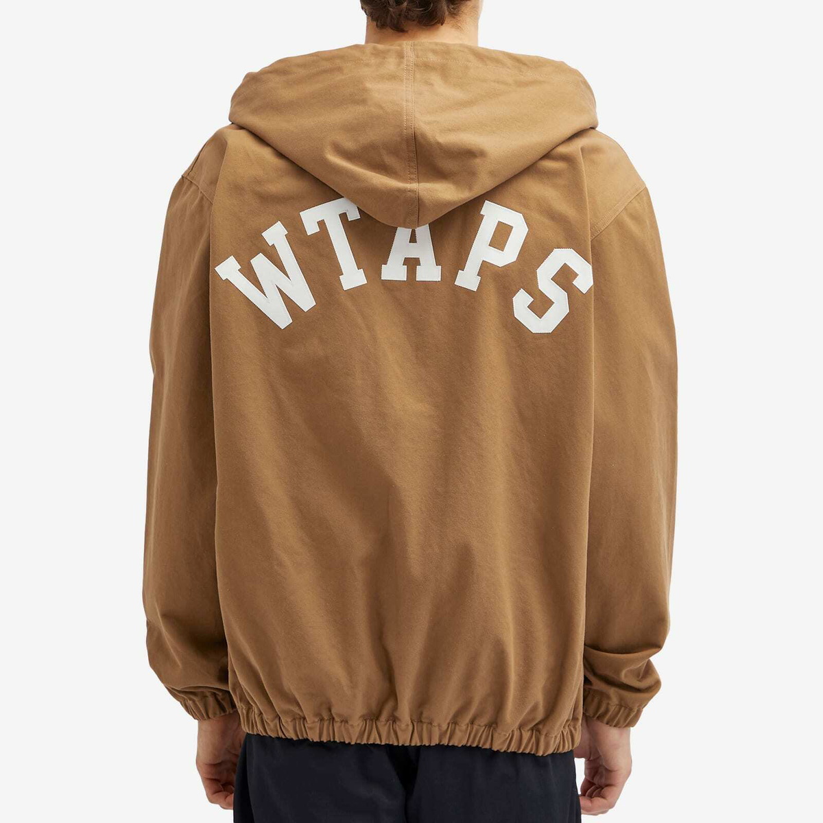 WTAPS Men's 12 Logo Applique Hooded Zip Jacket in Beige WTAPS