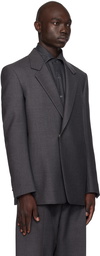 ZEGNA Gray Notched Lapel Blazer