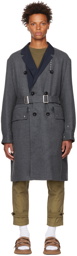 sacai Gray Belted Coat