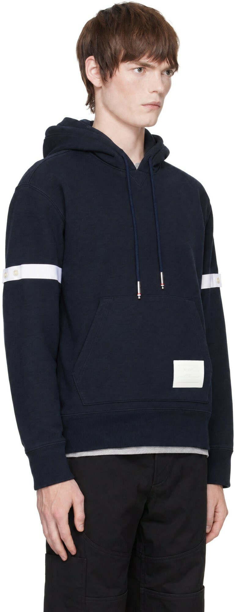 Thom Browne Navy Loopback Jersey Armband Oversized Hoodie