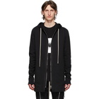 Rick Owens Black Zip Front Hoodie