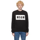 MSGM Black Logo Box Sweatshirt