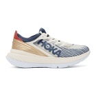Hoka One One Off-White and Blue Carbon X-SPE Sneakers