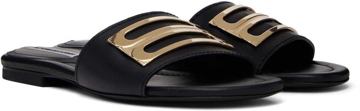 Victoria Beckham Black B Buckle Sandals