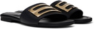 Victoria Beckham Black B Buckle Sandals