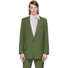 Tibi SSENSE Exclusive Green Eamon Long Blazer