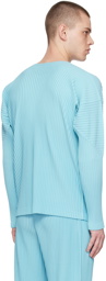 HOMME PLISSÉ ISSEY MIYAKE Blue Color Pleats Long Sleeve T-shirt