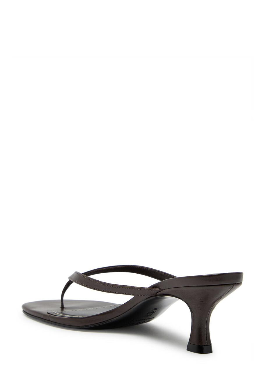 Staud Freja 60 Leather Mules Brown