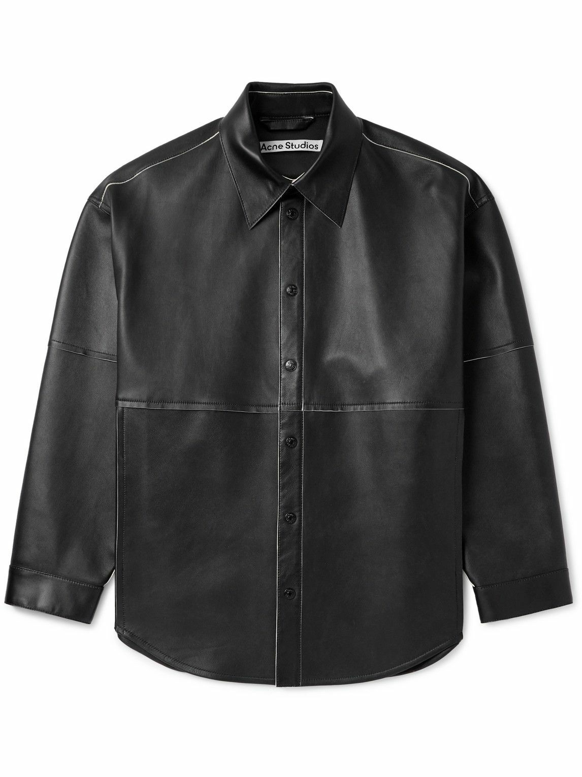 Acne Studios - Laraw Oversized Leather Shirt Jacket - Black Acne
