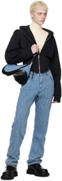 Mugler Black & Blue Medium Spiral Curve 01 Denim Bag