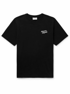 Maison Kitsuné - Logo-Embroidered Cotton-Jersey T-Shirt - Black