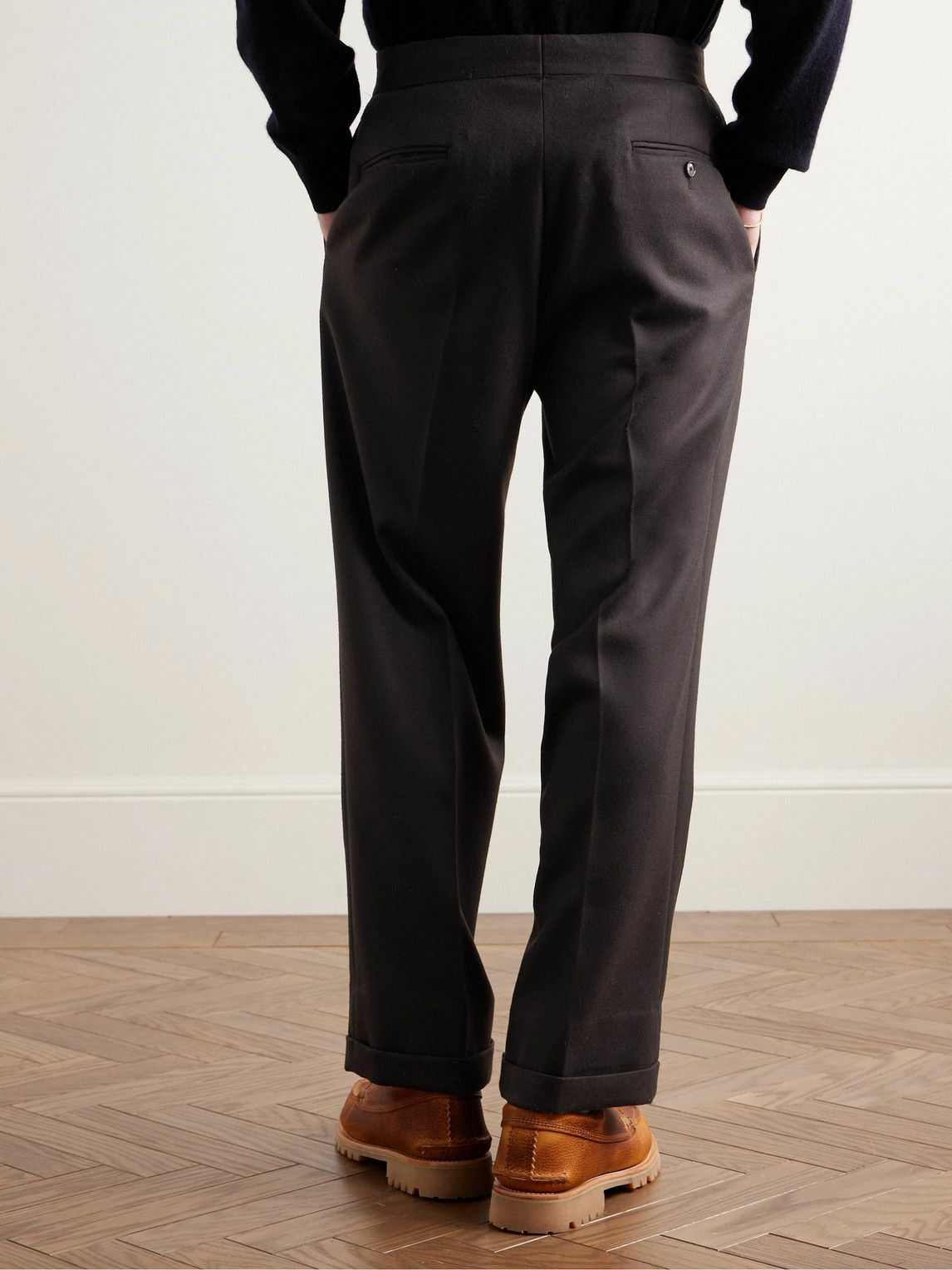 Kaptain Sunshine - Wide-Leg Cropped Pleated Wool-Twill Suit