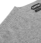 TOM FORD - Waffle-Knit Mélange Cashmere Sweater - Men - Gray