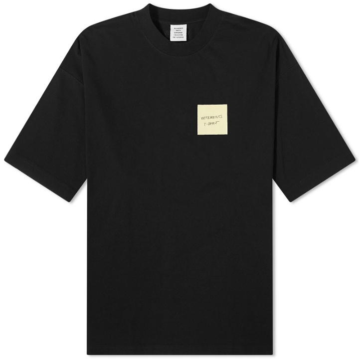 Photo: Vetements Men's Sticker Logo T-Shirt in Black