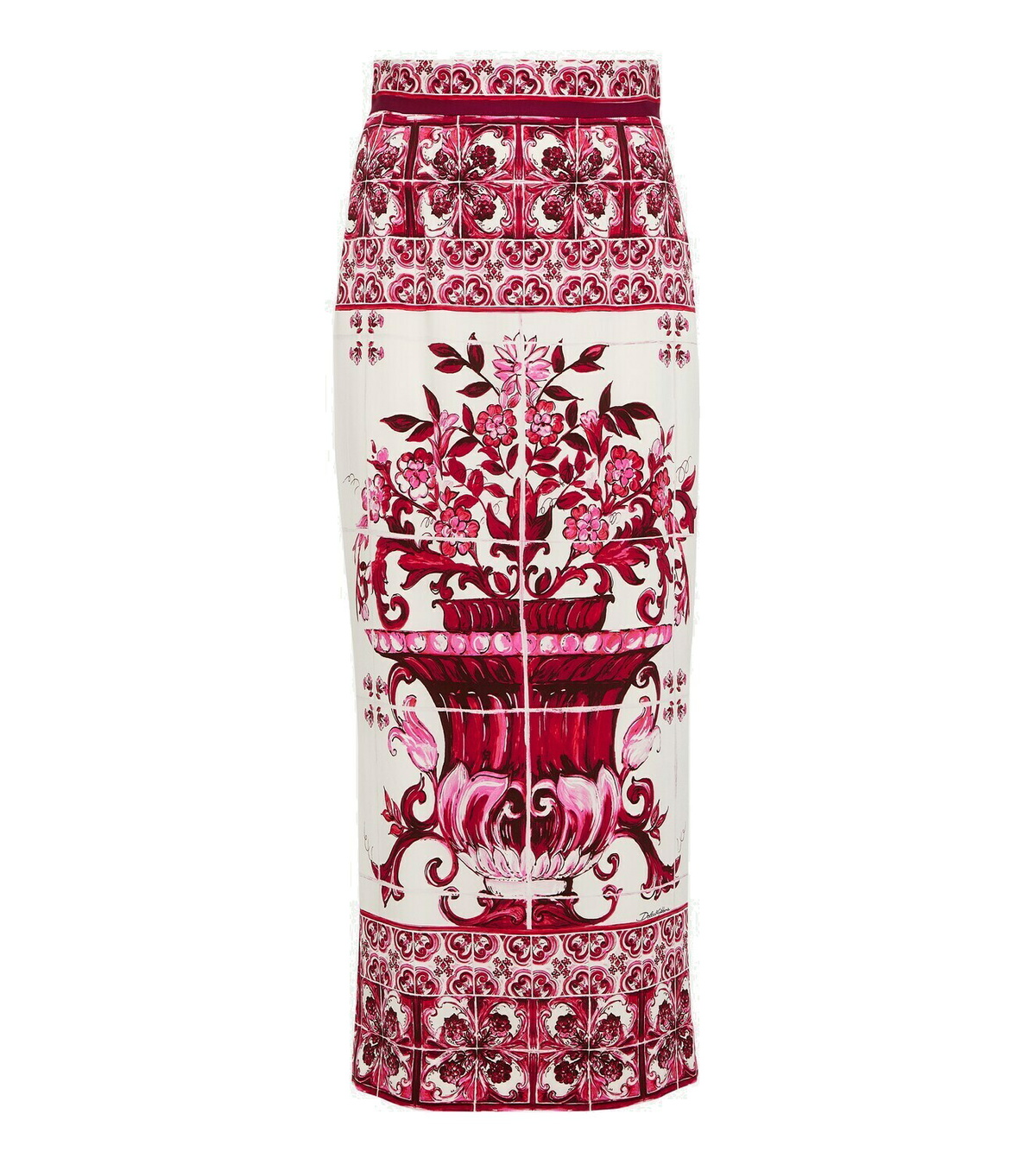 Dolce & Gabbana Multicolor Silk Floral High Waist Midi Skirt main image 0