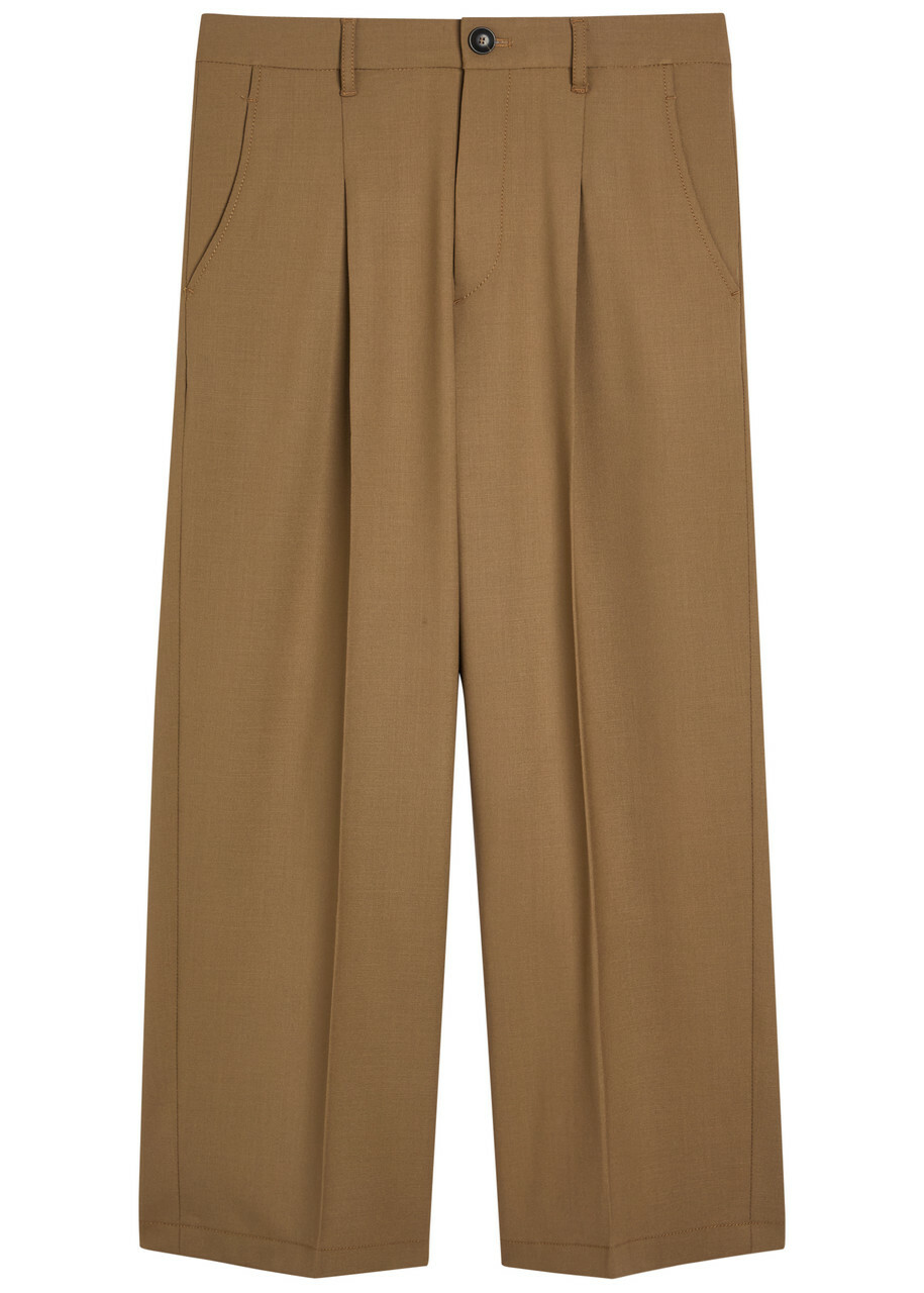 Maria Mcmanus Wide-leg Stretch-wool Trousers Caramel