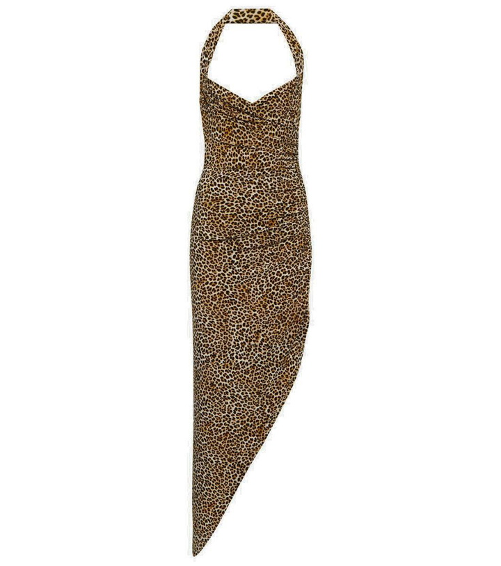 Photo: Norma Kamali Cayla leopard-print asymmetric maxi dress