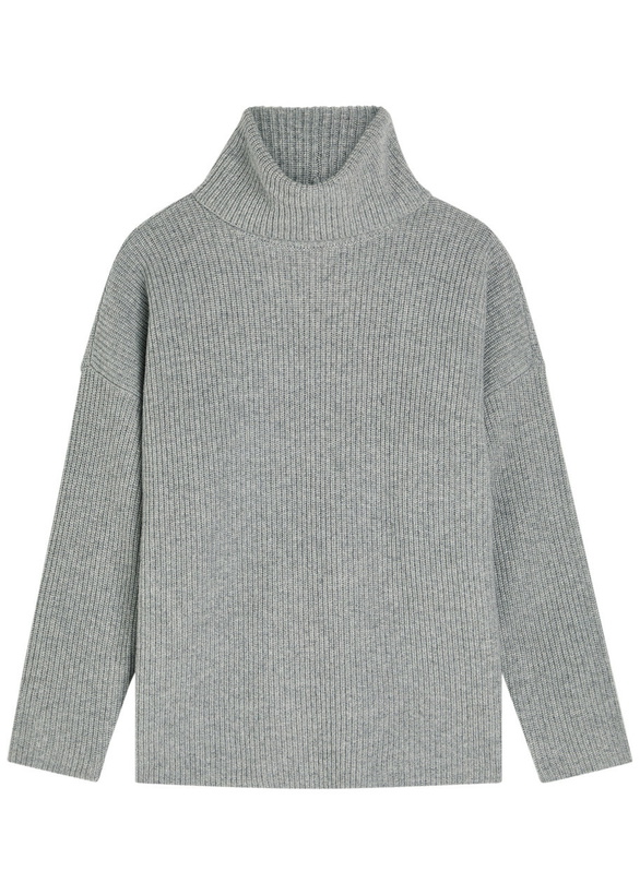 Photo: Eileen Fisher Ribbed Roll-neck Wool and Cashmere-blend Jumper Grey