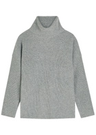 Eileen Fisher Ribbed Roll-neck Wool and Cashmere-blend Jumper Grey