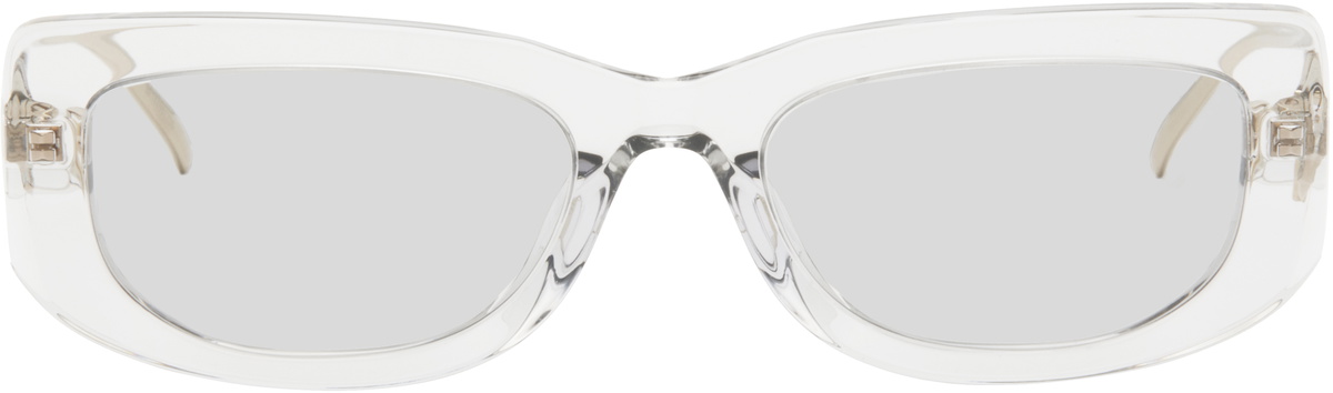 Prada Eyewear Gold Rectangle Acetate Sunglasses Prada
